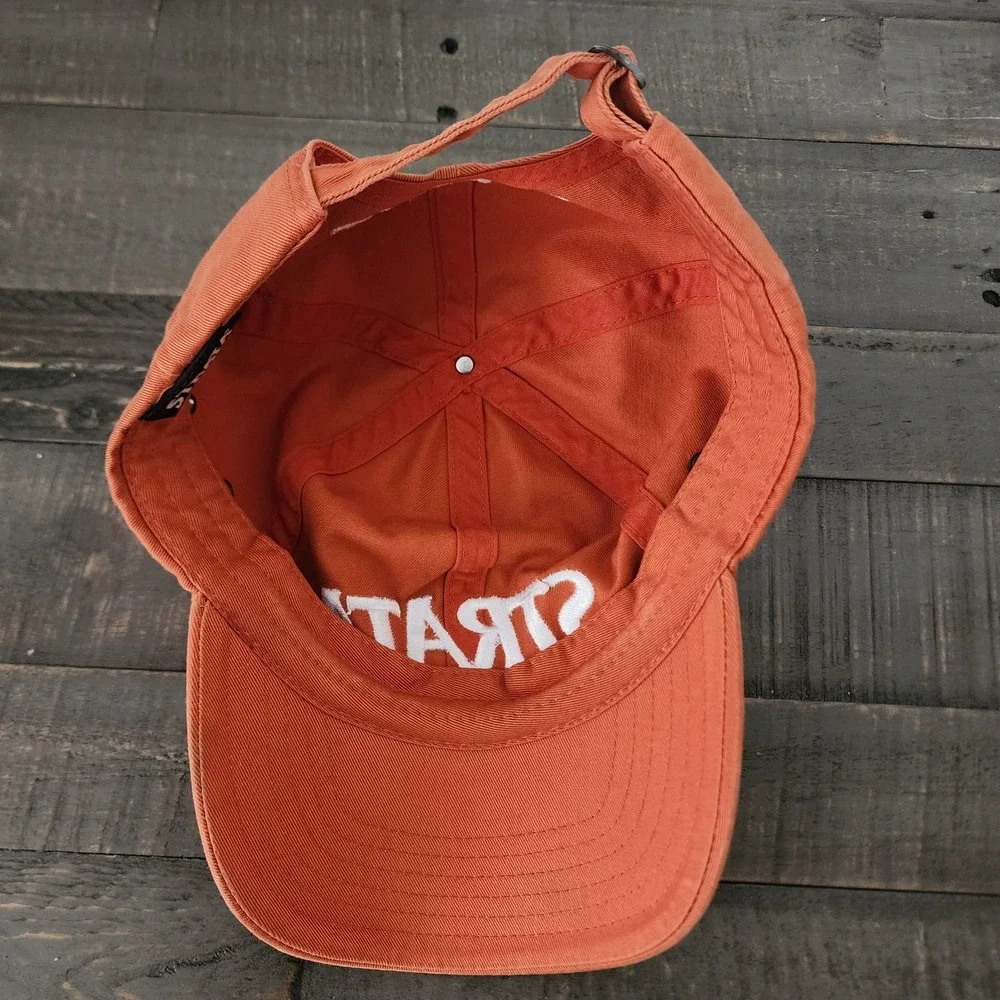 STRATA Golf Hat Adult Orange Adjustable Front Back logos Cap